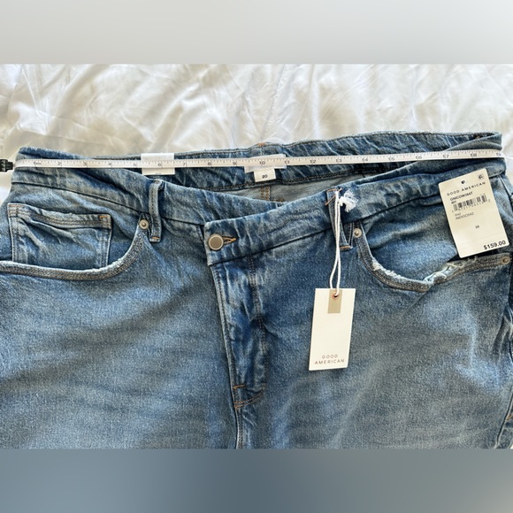 ✨NWT Good American Good 90s Jeans Indigo 542 Fitted Waist Perfect Blue Jeans 20W - Picture 12 of 17